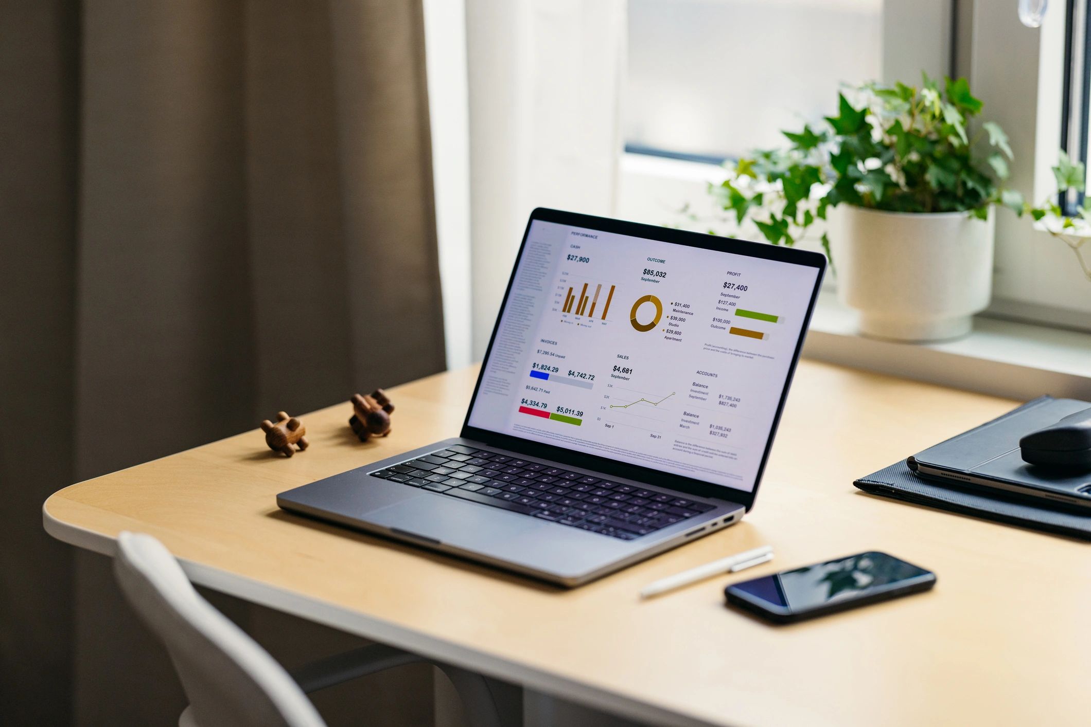 Laptop and smartphone on a desk representing website design
