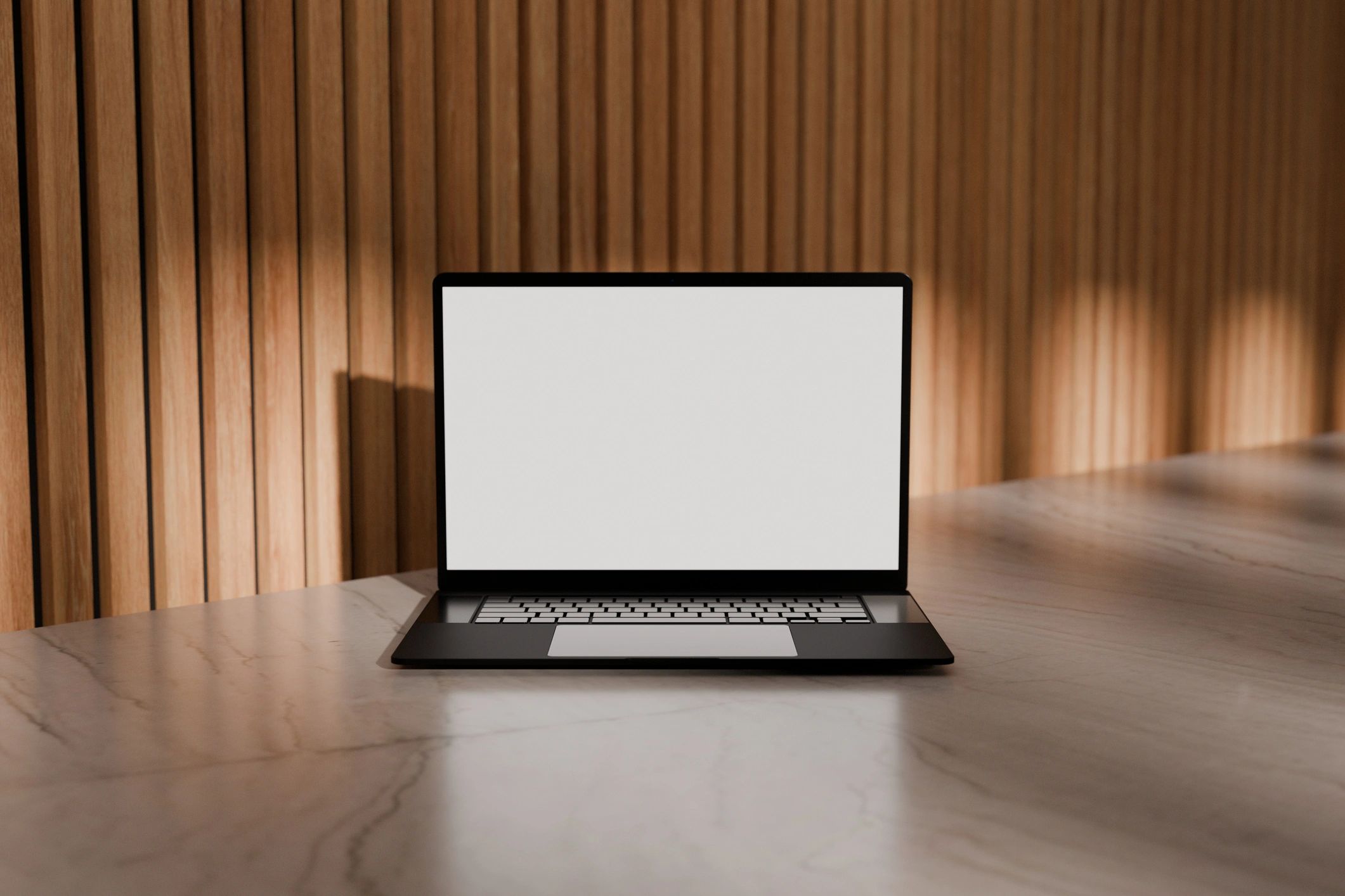 High-end laptop mockup representing modern website UI
